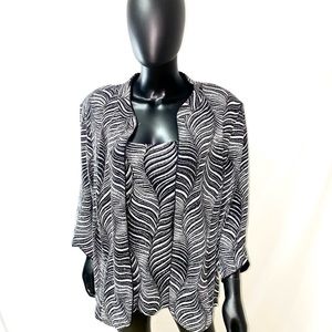 🎉ALEX EVENINGS Black & White Zebra Two-Piece Set🎉